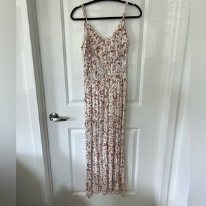 White and orange floral maxi dress - Size Small